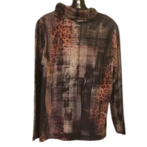 Coco Y Club Size Med Multicolor Abstract animal print pattern Top - Picture 5 of 6